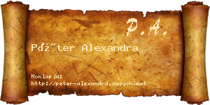 Péter Alexandra névjegykártya